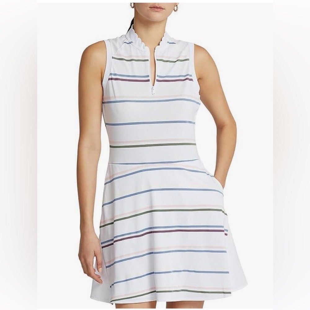 RLX Ralph Lauren Golf and Tennis Striped Pique Dress White with Stripes. Size S - Picture 1 of 5